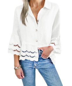 Women's Eyelet Lace Blouse Tops (Buy 2 Free Shipping??