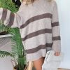 Women's Lightweight Striped Drop Shoulder Sweater Tunic (Buy 2 Free Shipping)